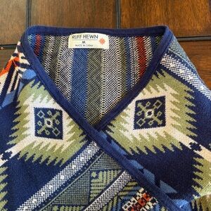 Ruff Hewn Aztec Southwest Print Cardigan Sweater Long Sleeve Medium